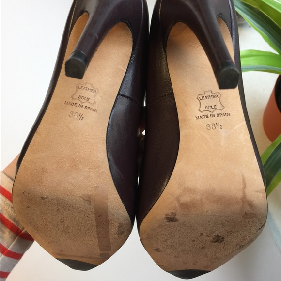 Allsaints Court Shoe Rouge Leather High Heels - Picture 7 of 8